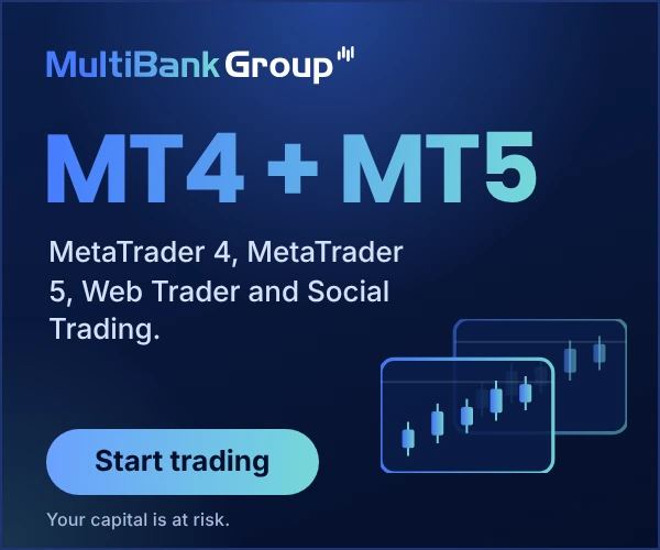 Advertisement: MultiBank Group, trade on MetaTrader 4 and MetaTrader 5, plus Web Trader and Social Trading. Your capital is at risk.